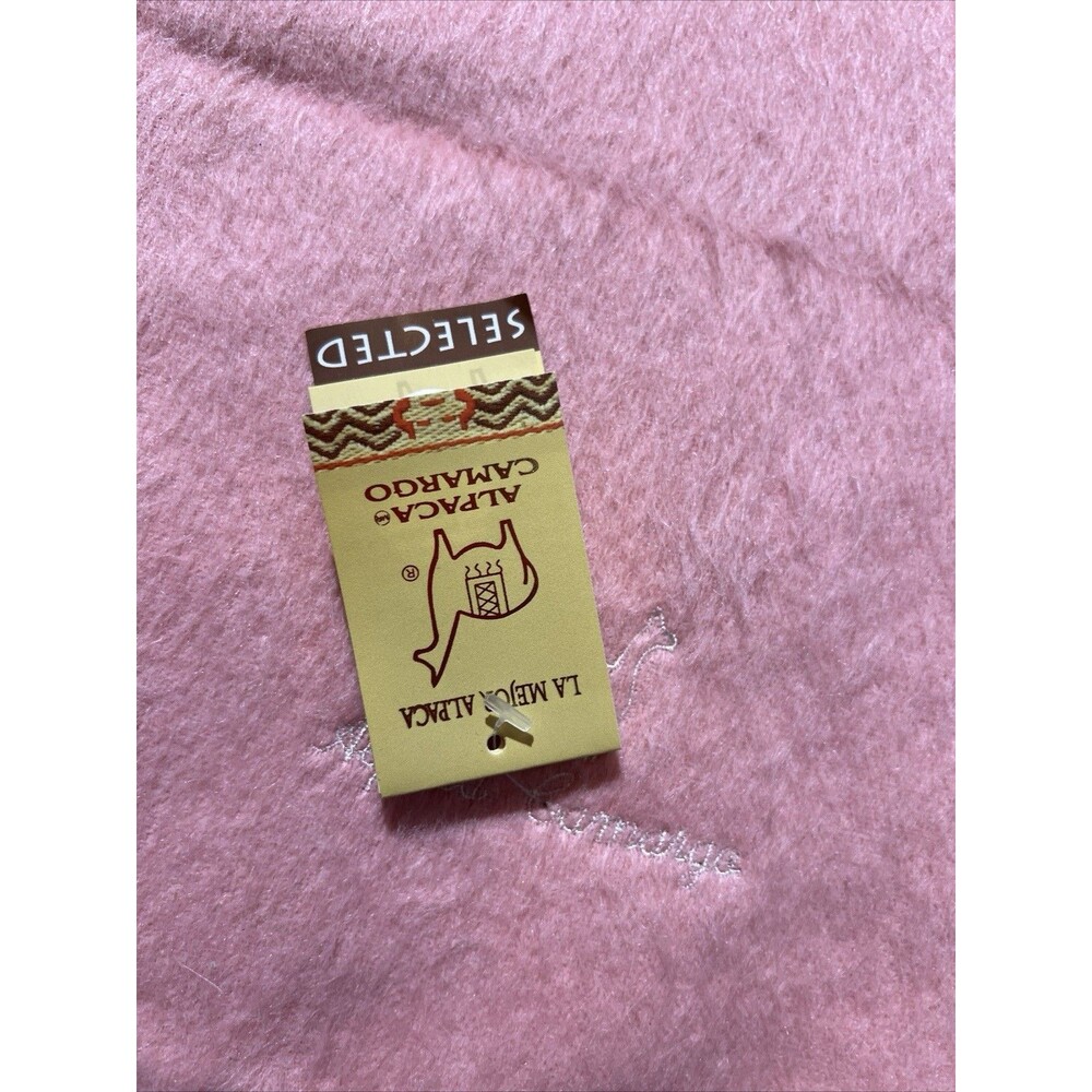 NWT 100% Alpaca Fur Scarf Made by Camargo From Peru Peruvian Soft PINK - Picture 9 of 10